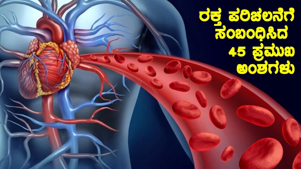 ರಕ್ತ ಪರಿಚಲನೆಗೆ ಸಂಬಂಧಿಸಿದ 45 ಪ್ರಮುಖ ಅಂಶಗಳು
