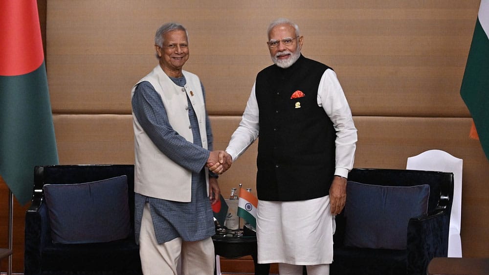 PM Narendra Modi meets Bangladesh chief adviser Muhammad Yunus