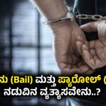 difference between Bail and Parole